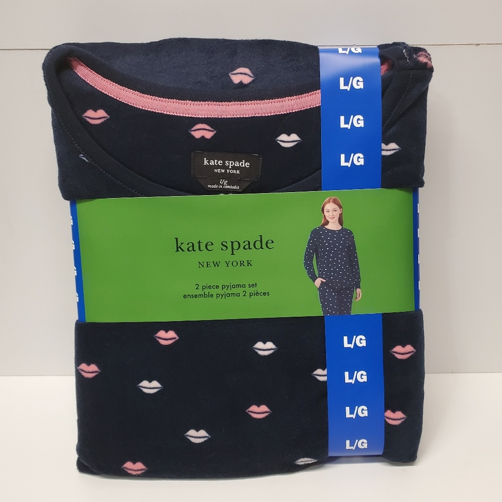 kate spade 2 piece pyjama set 💕 with lips 💋 print